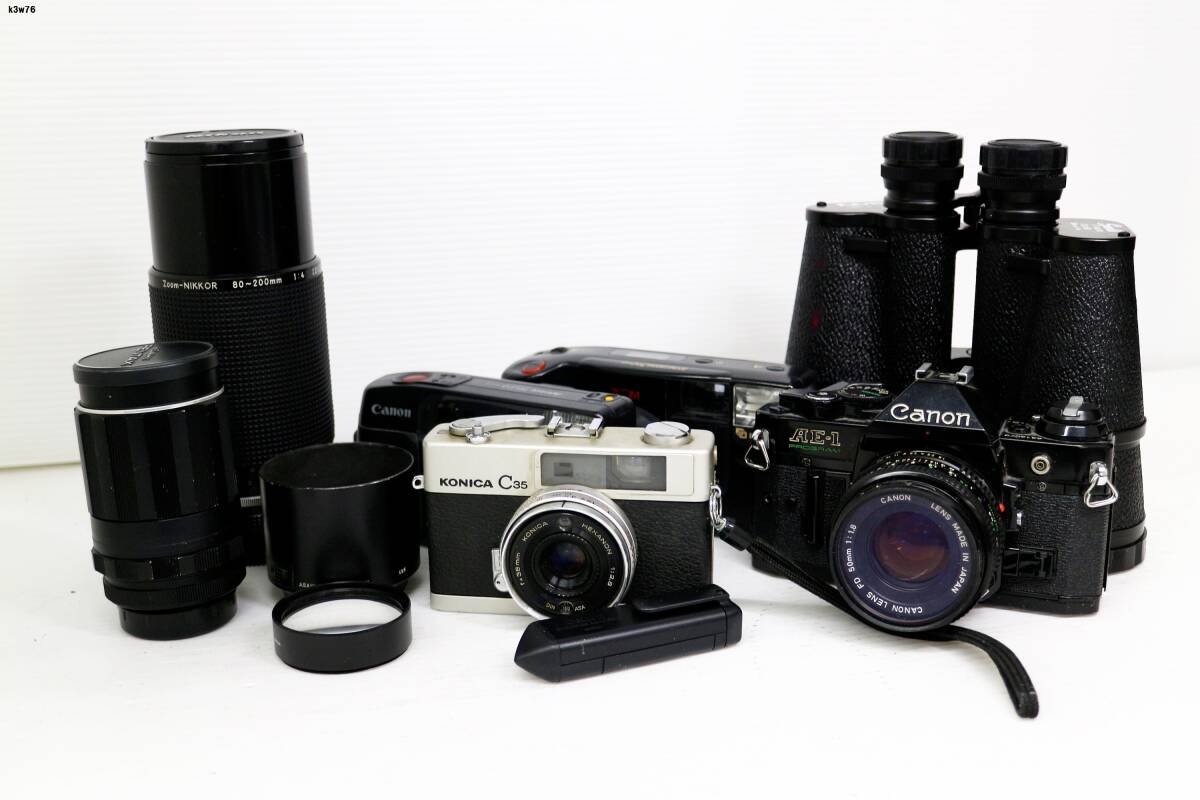 K3w76 カメラ等おまとめ KONICA CANON FUJI NIKON 他 カメラ レンズ 双眼鏡 動作未確認 80サイズ