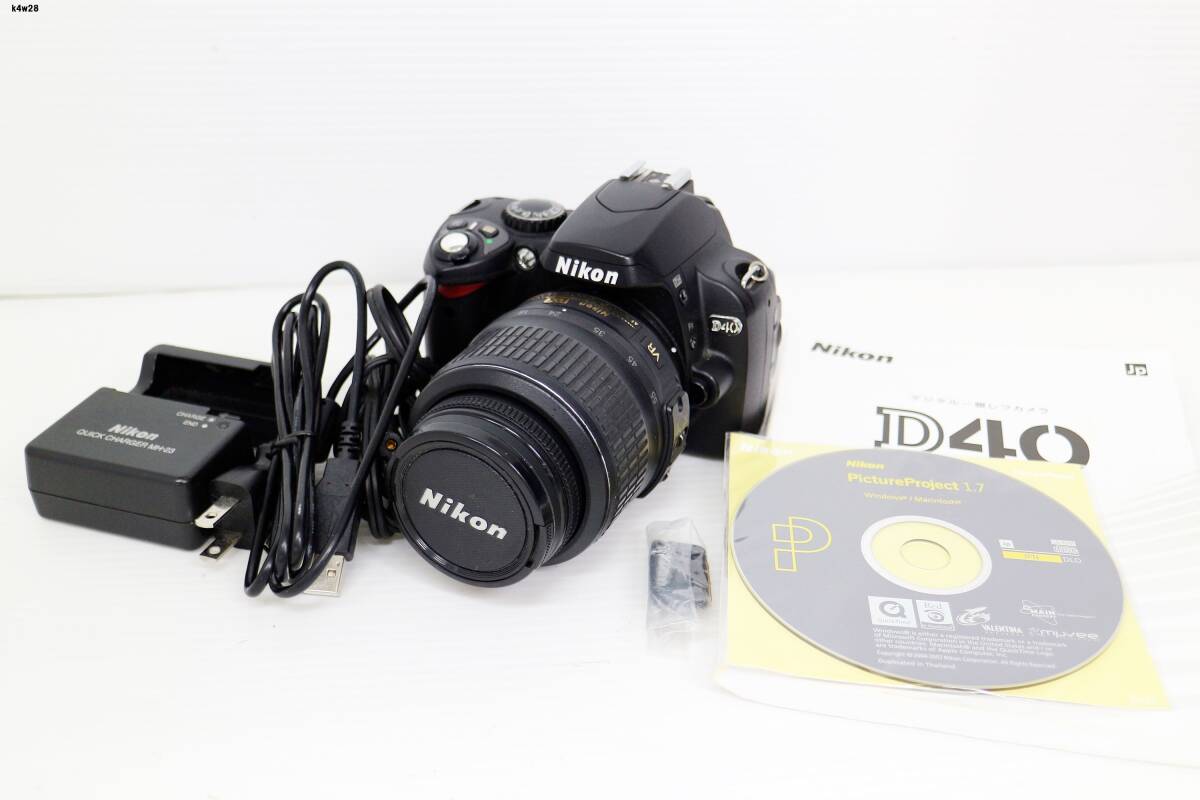 K4w28 NIKON D40 18-55mm F3.5-5.6G VR 通電○ その他動作未確認 60サイズ