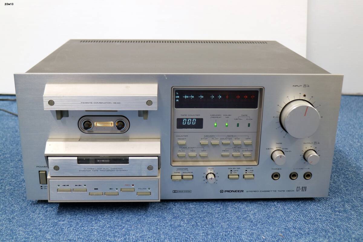JT4w13 機器 カセットデッキ Pioneer CT-920 通電○ その他動作未確認 現状品 140サイズ