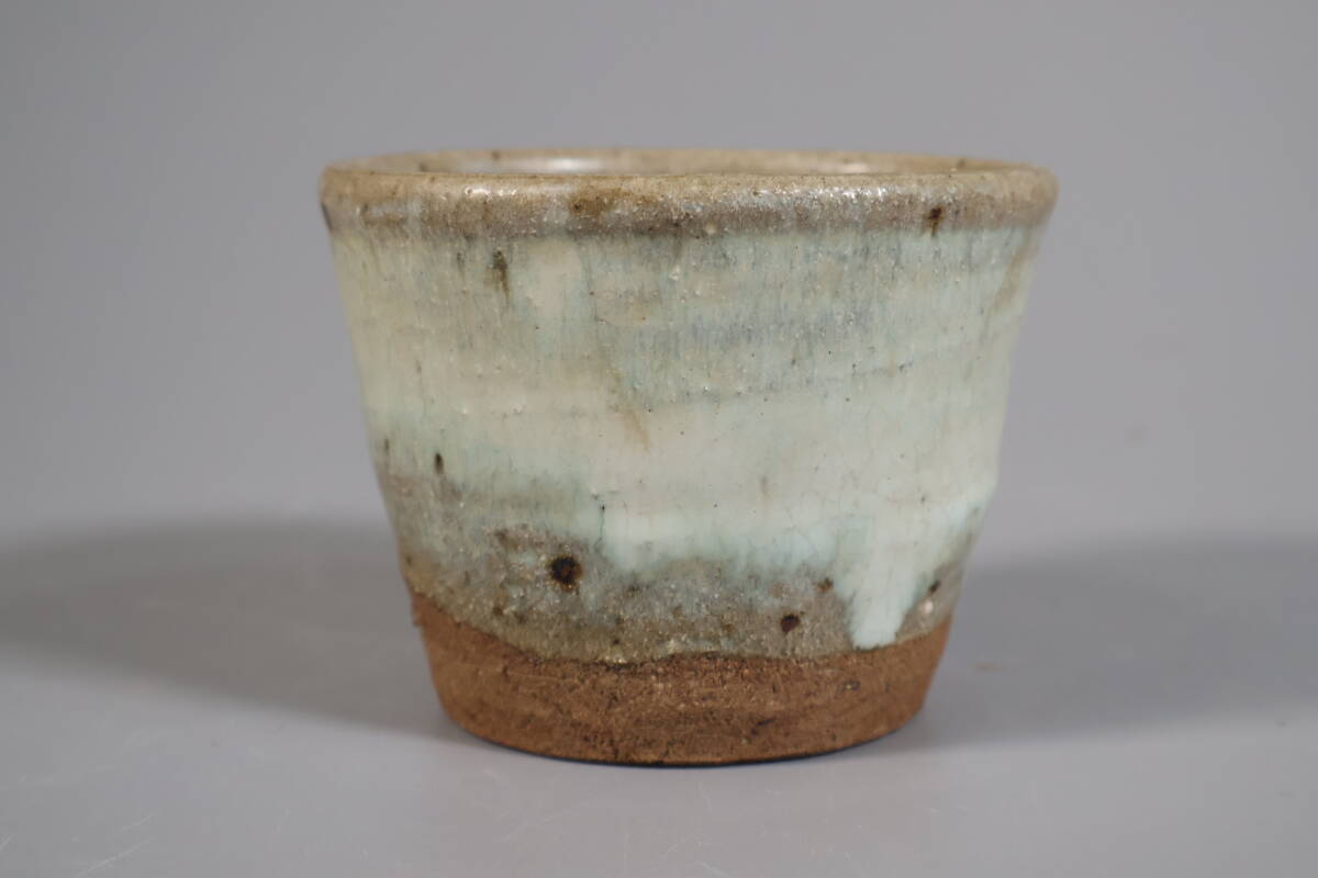 【和】(A4324) 時代古作　古唐津　斑唐津筒向付　猪口　蕎麦猪口　