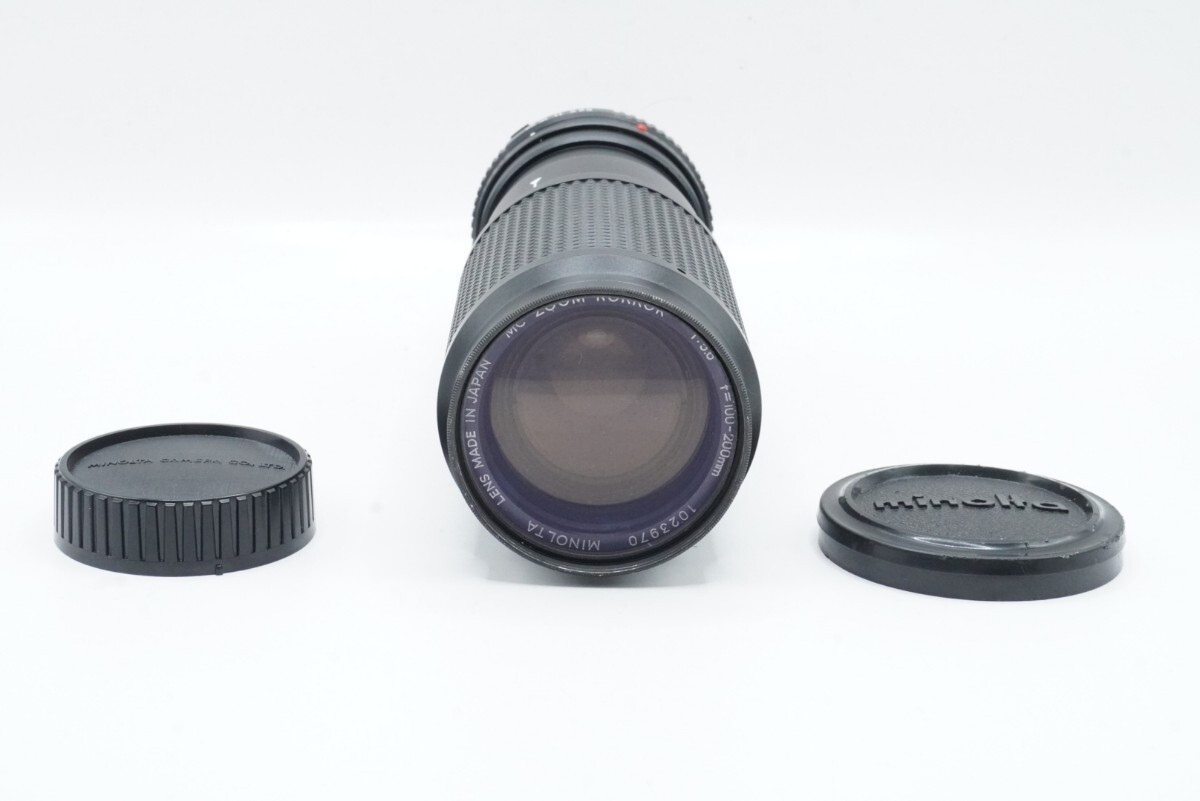 ミノルタ MINOLTA マニュアルフォーカスレンズ MF MC ZOOM ROKKOR 100-200mm F5.6 実写確認済 前後キャップ,保護フィルター付属