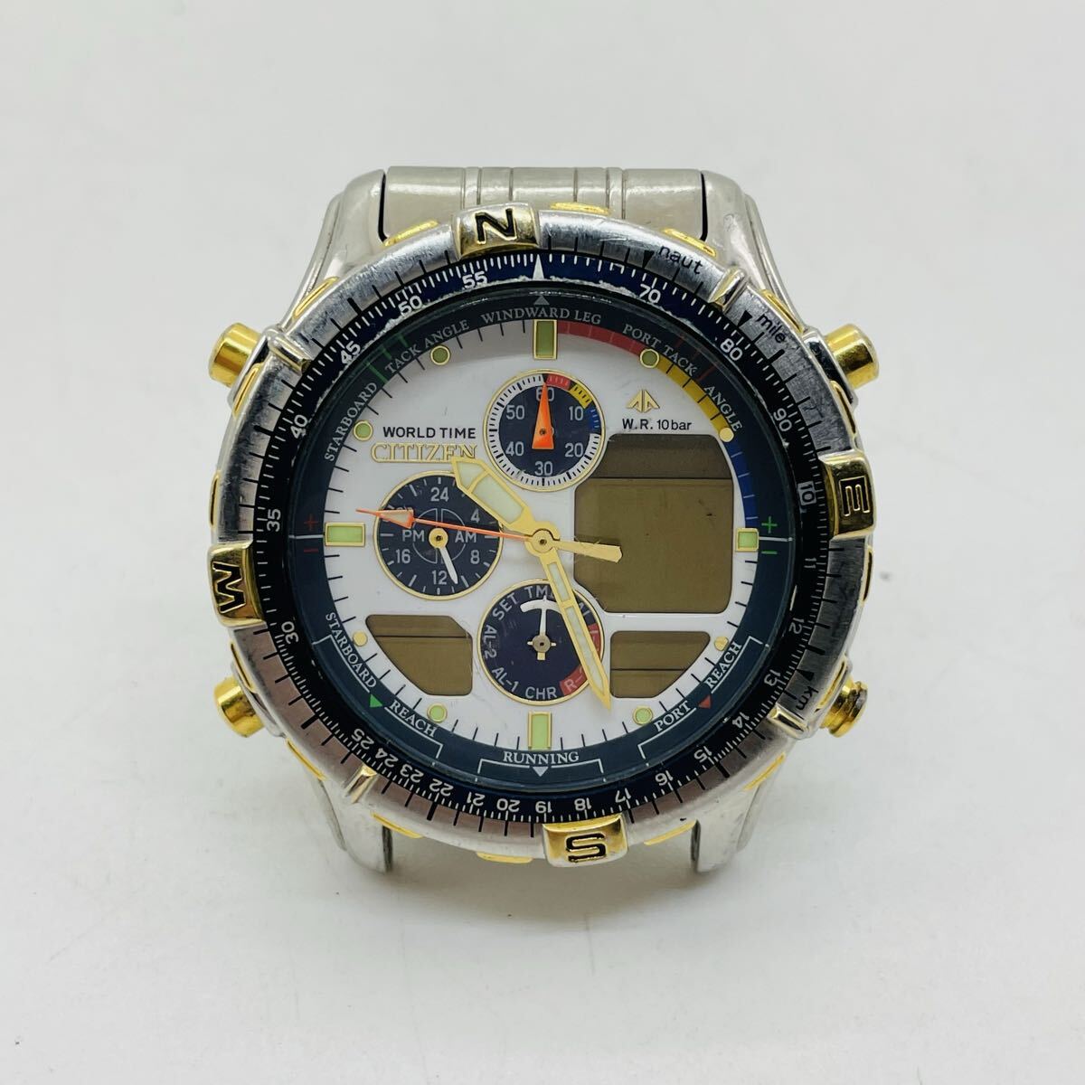 【mh/3.29/3】CITIZEN シチズン プロマスター ナビサーフ ワールドタイム C320-Q00524 ヴィンテージ腕時計