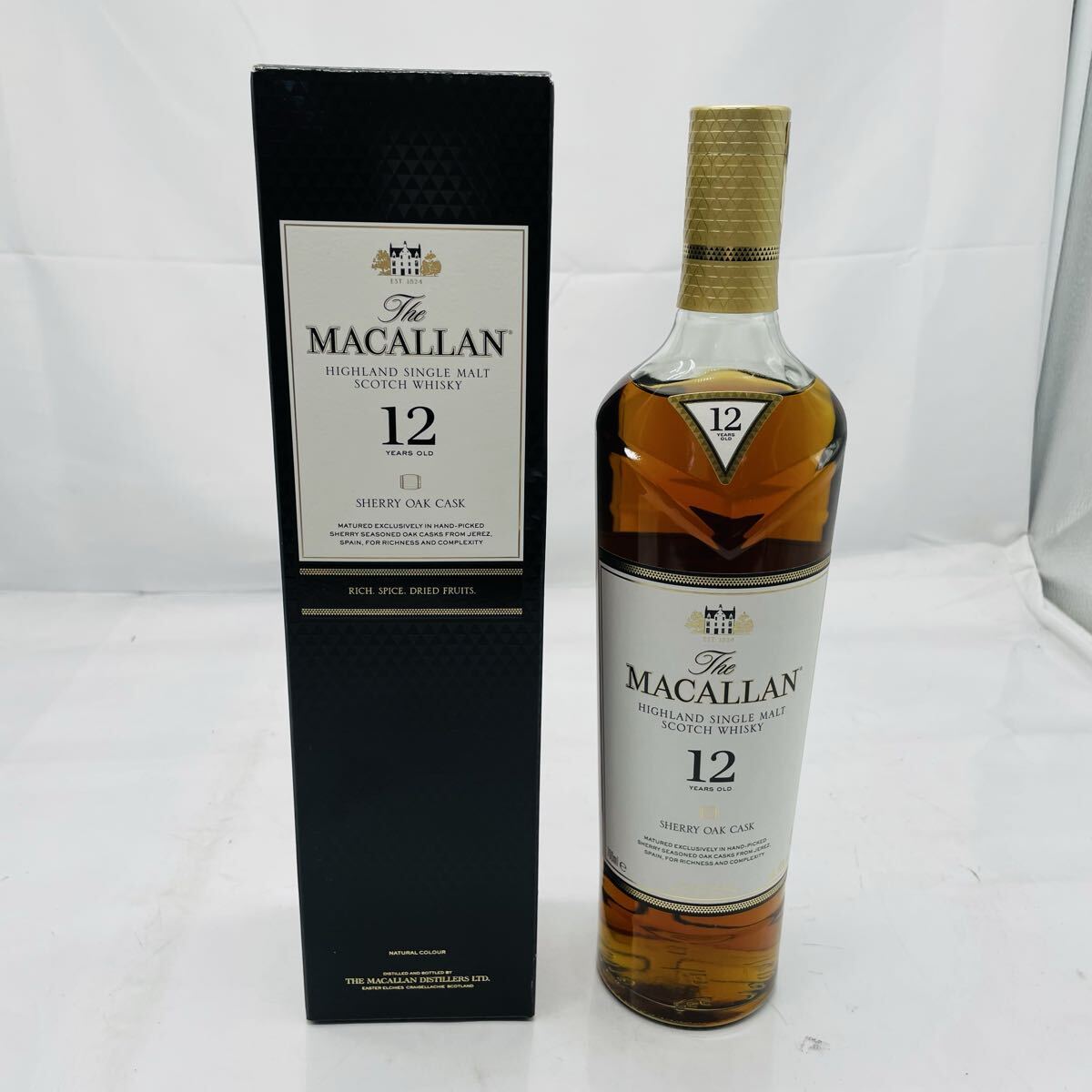 【mh/3.30/9】古酒 未開栓 The MACALLAN 12年 マッカラン シェリーオーク ウイスキー スコッチ 箱付 700ml 40%