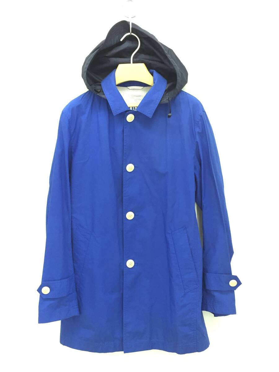 BURBERRY BLACK LABEL フード付き ショート丈コート サイズL ブルー / バーバリー ブラックレーベル アウター