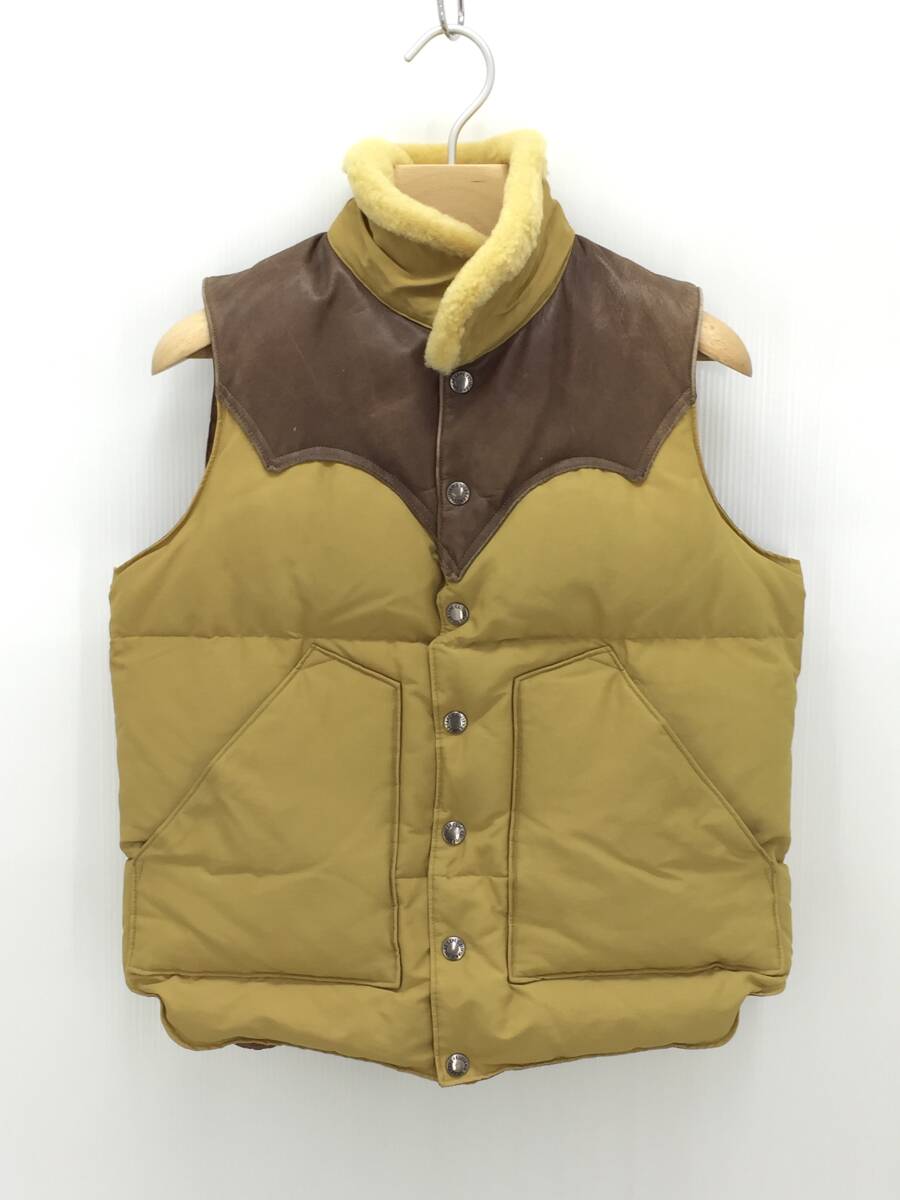 SUGAR CANE レザーヨーク×コットン ダウンベスト サイズS / カーキ系 / シュガーケーン 東洋エンタープライズ