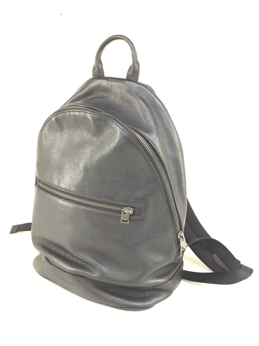 COACH レザー リュックサック ブラック / コーチ 革 デイパック / メンズ バックパック かばん 仕事用 ビジネス