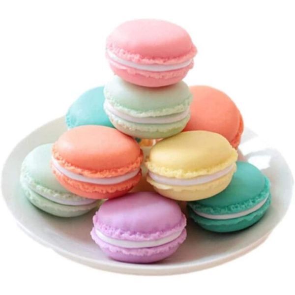 マカロン 小物収納ポーチ 食品サンプル 6色セット ツーインワン パン スイーツ 野菜 果物 ディスプレイ 見本 食玩 セット 展示 販促 グッズ
