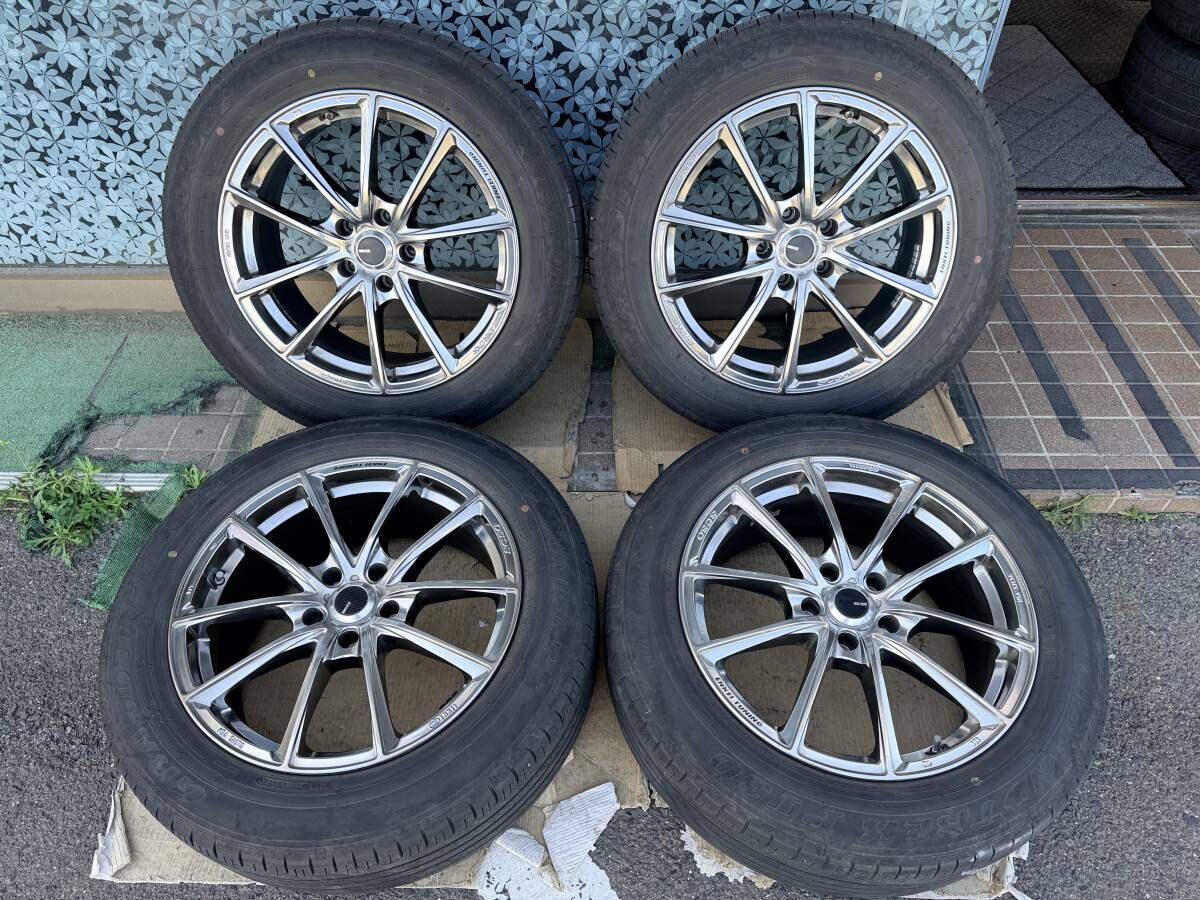 ENKEI SC50 18インチ 8J +35 114.3 5穴/ダンロップ GRANDTREK PT30 225/60R18 2021年製 4本セット #729-2