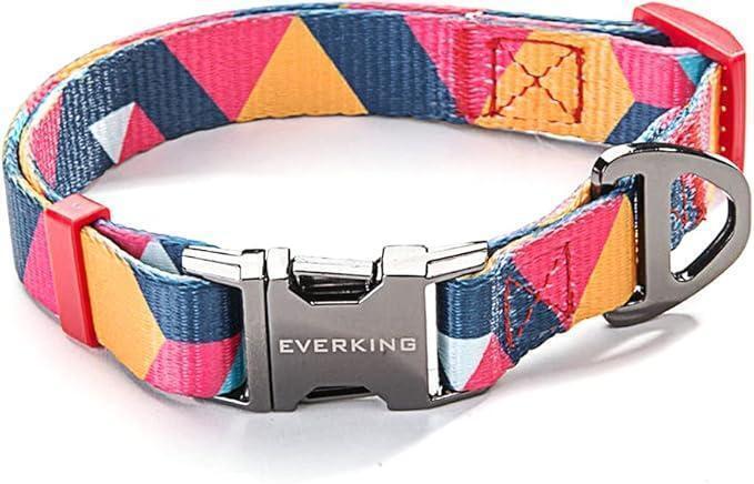 Y073 EVERKING 幾何学模様 首輪 Lサイズ ペット 犬用品 未使用