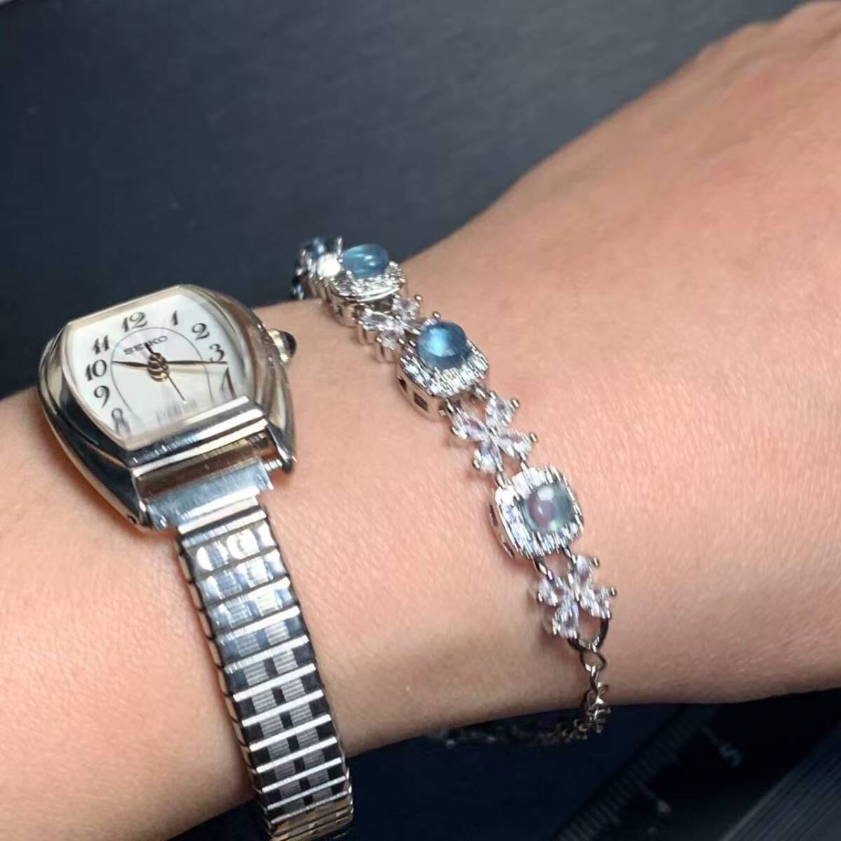 ナチュラル アクアマリンブレスレット　 □Sw5332