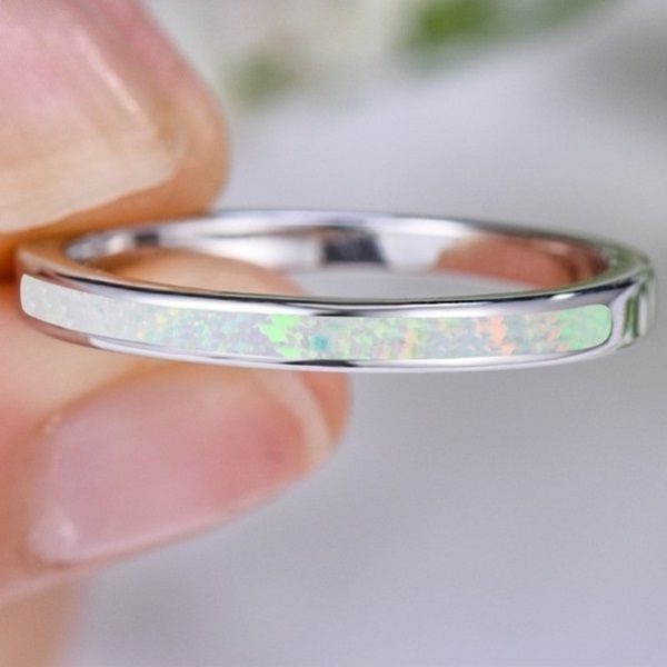 オーストラリア産 オパール リング、ホワイト オパール、新品　 □OP4181