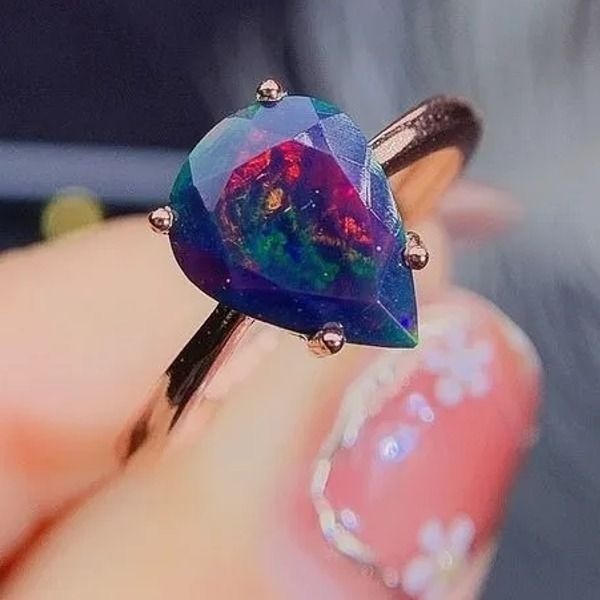 天然オパール リング、シルバー925、レディース、ナチュラル　□YL8975