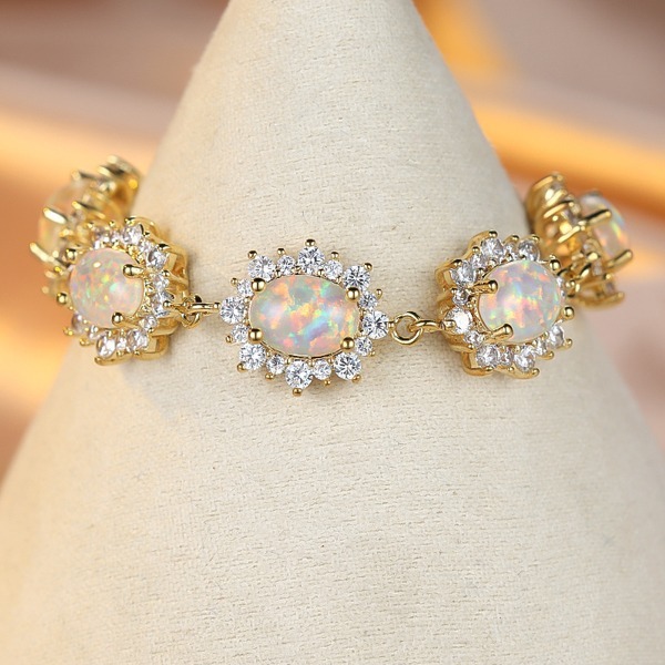 オパール opal レディース ブレスレット、ゴールデンイエローホワイト、新品 □OP2452