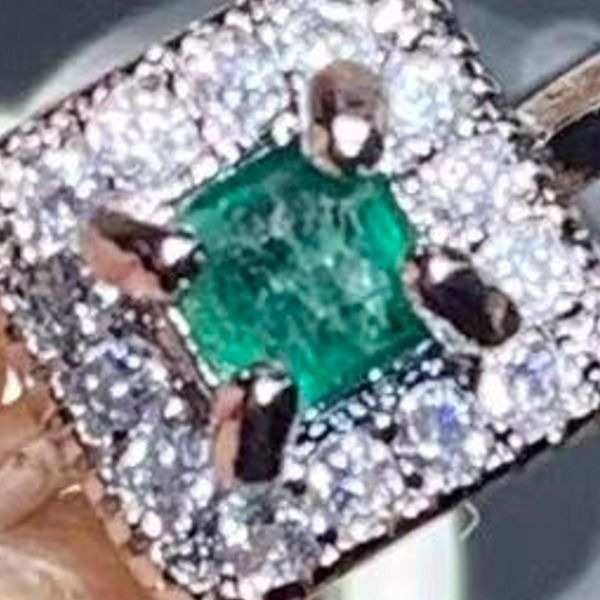 【1円～】【早期終了有】【自動延長なし】天然エメラルドリング、ナチュラル、新品、高品質、ヴィンテージファイン　□Sw7991