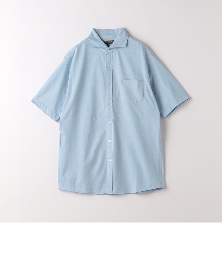 新品ユナイテッドアローズハニカムカッタウェイシャツ＜A DAY IN THE LIFE＞半袖ドレスシャツブルーＸＬ