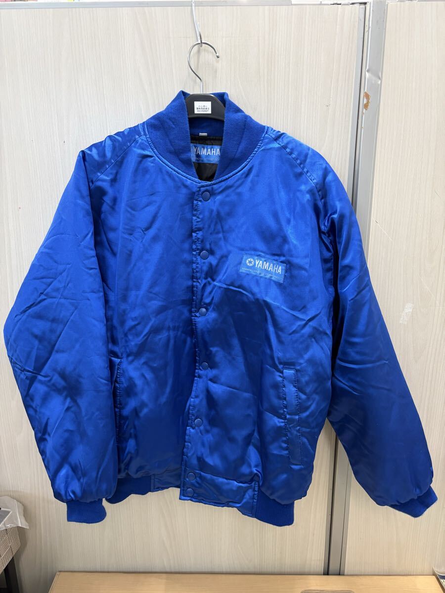 YAMAHA ヤマハ LIVINGTEC CORPORATION 中綿 スタジャン Lサイズ ブルー ジャンバー 外観まあまあ綺麗 2番目ボタン欠品