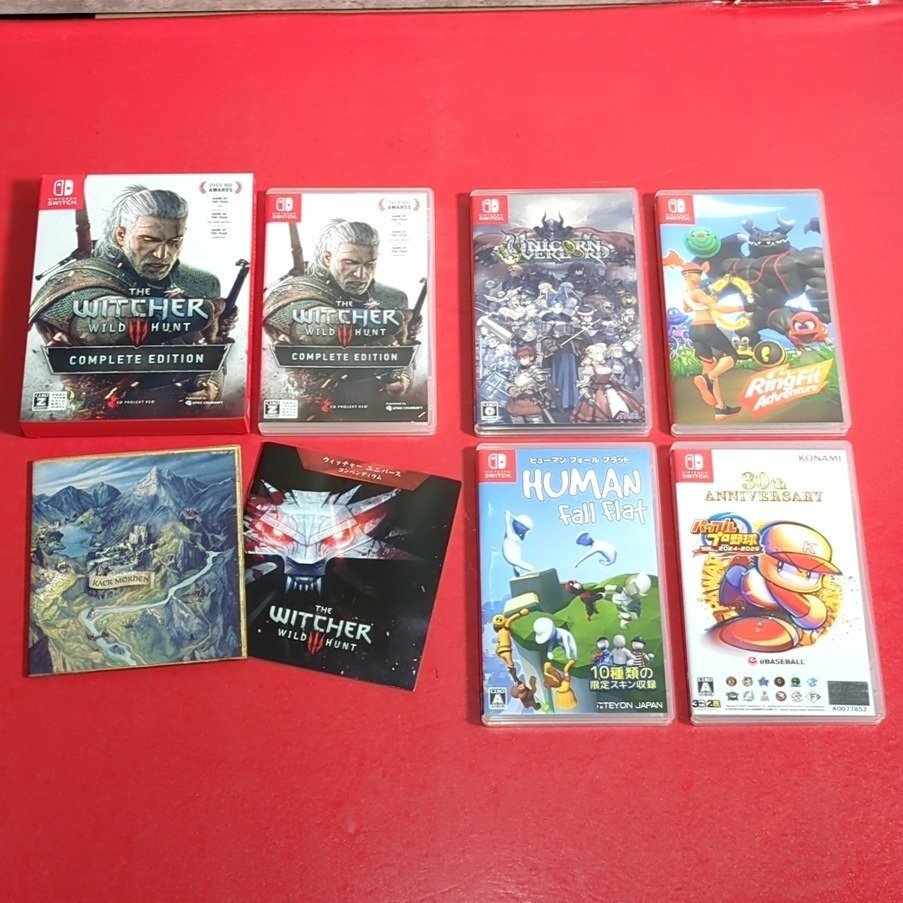 1円～　Nintendo　任天堂　Switch　ソフト　5点　まとめ売り / ウィッチャー3 ワイルドハント / パワフルプロ野球 / HUMAN fall flat