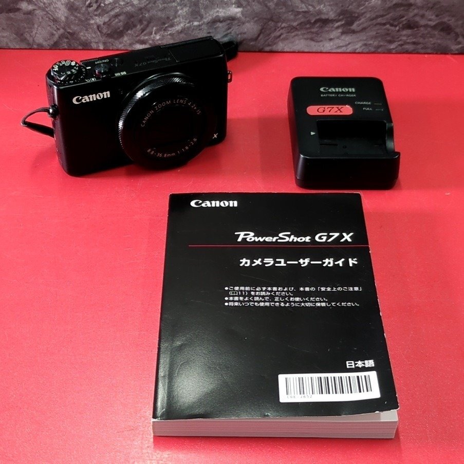 1円～　美品　Canon　キヤノン　PowerShot G7X　8.8-36.8mm 1:1.8-2.8　コンパクトデジタルカメラ　バッテリー・充電器・取説付き　動作OK