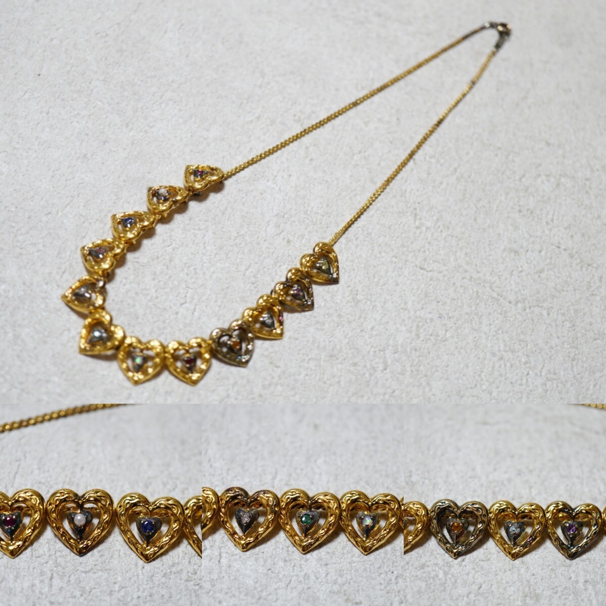 620 天然ルビー エメラルド サファイアなど ネックレス ヴィンテージ アクセサリー SILVER 925刻印 天然石 宝石 色石 ペンダント 変色あり