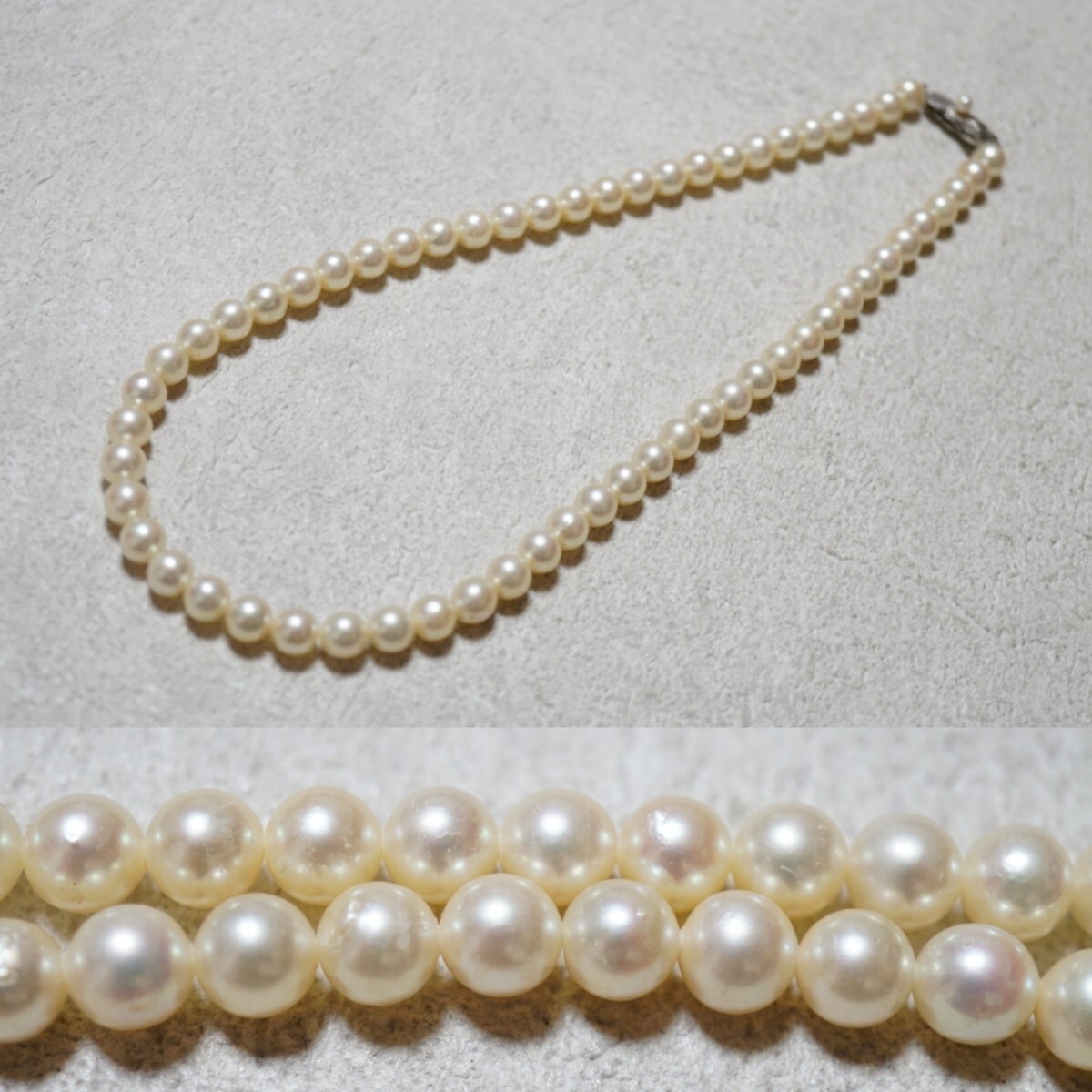 564 アコヤ真珠 6.9㎜ 本真珠 パール ネックレス ヴィンテージ アクセサリー SILVER刻印 ペンダント 冠婚葬祭 あこや 装飾品