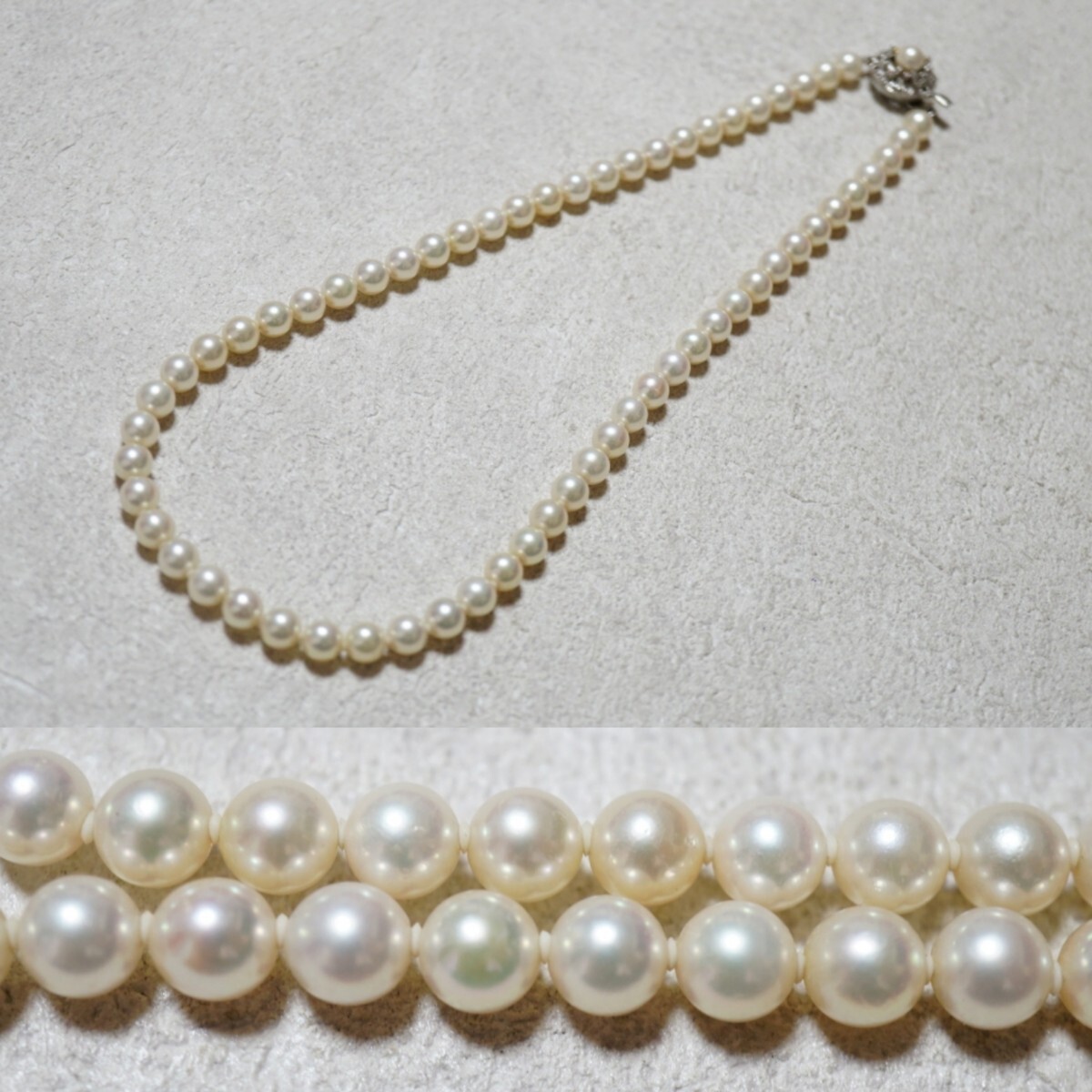 562 アコヤ真珠 6.4㎜ 本真珠 パール ネックレス ヴィンテージ アクセサリー SILVER刻印 ペンダント 冠婚葬祭 あこや 装飾品