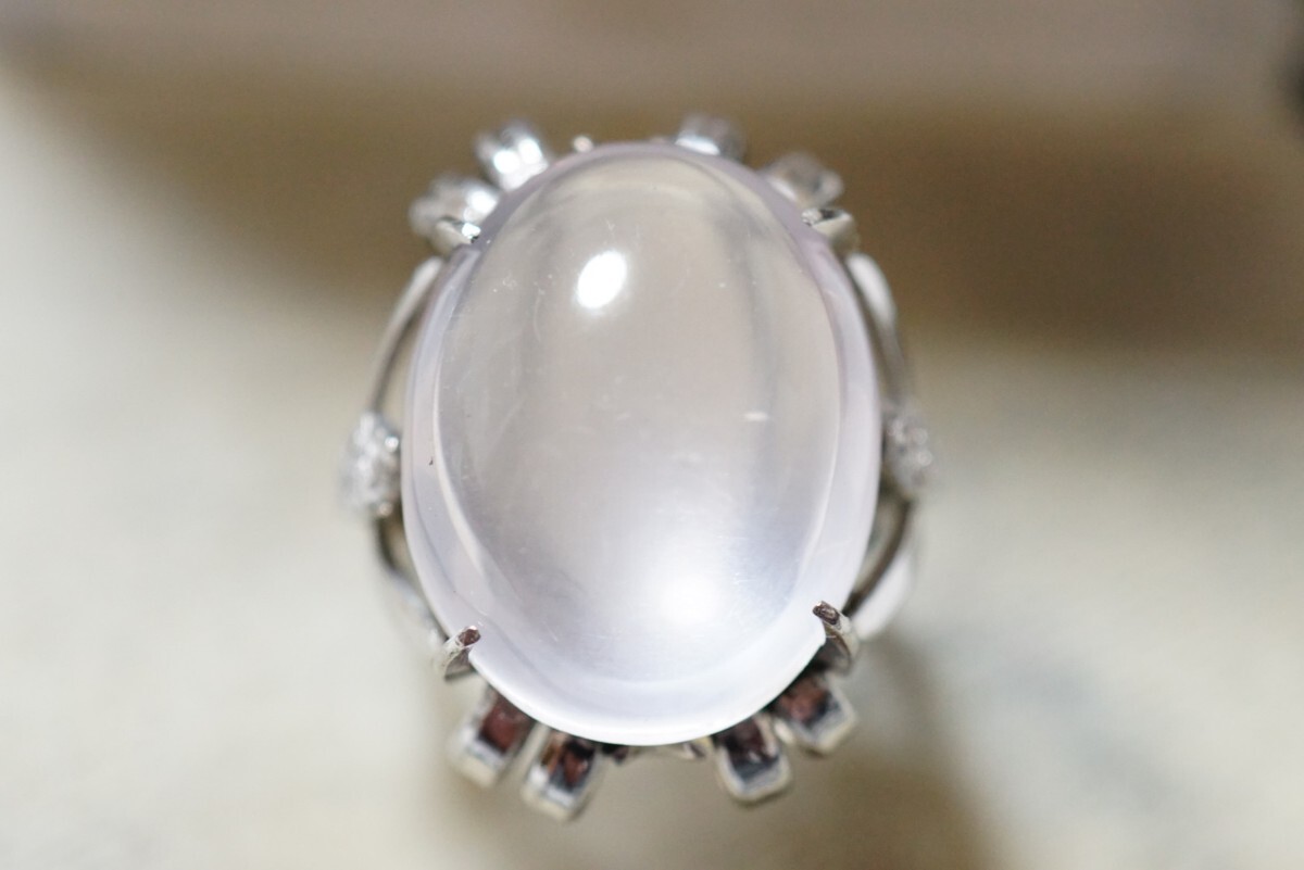 546 天然ローズクォーツ リング 指輪 ヴィンテージ アクセサリー SILVER 950刻印 天然石 色石 宝石 カラーストーン 装飾品