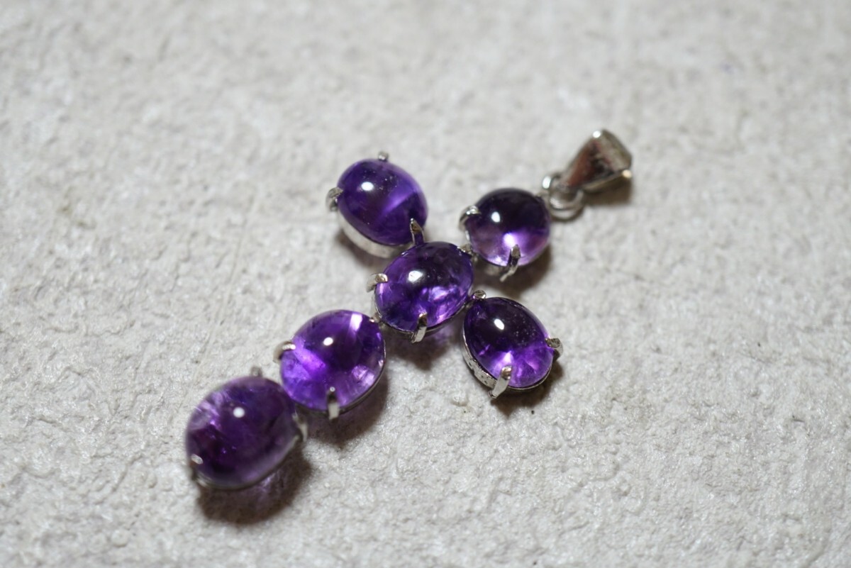 465 天然アメジスト ペンダント ネックレス ヴィンテージ アクセサリー 天然石 宝石 色石 カラーストーン 装飾品