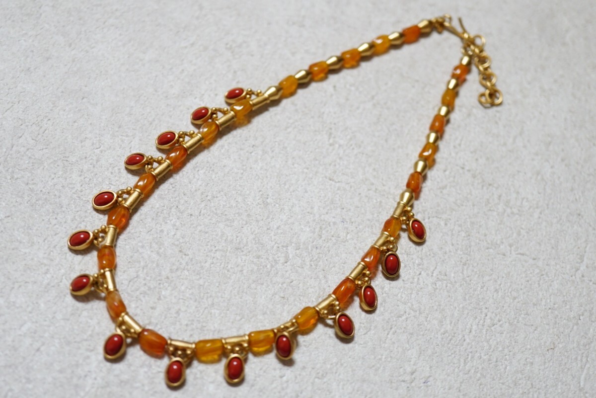 608 MONET/モネ 海外製 ブランド ゴールドカラー ヴィンテージ ネックレス アクセサリー アンティーク ペンダント 首飾り 装飾品