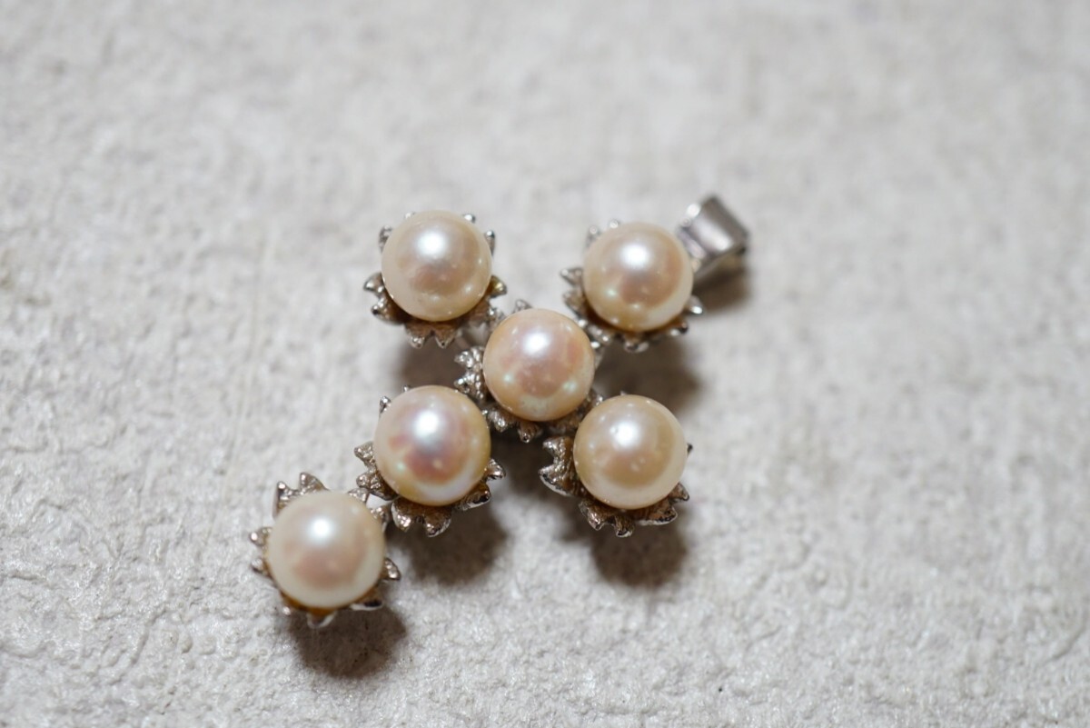 583 アコヤ真珠 本真珠 パール シルバー ペンダント ネックレス ヴィンテージ アクセサリー SILVER刻印 冠婚葬祭 あこや 装飾品