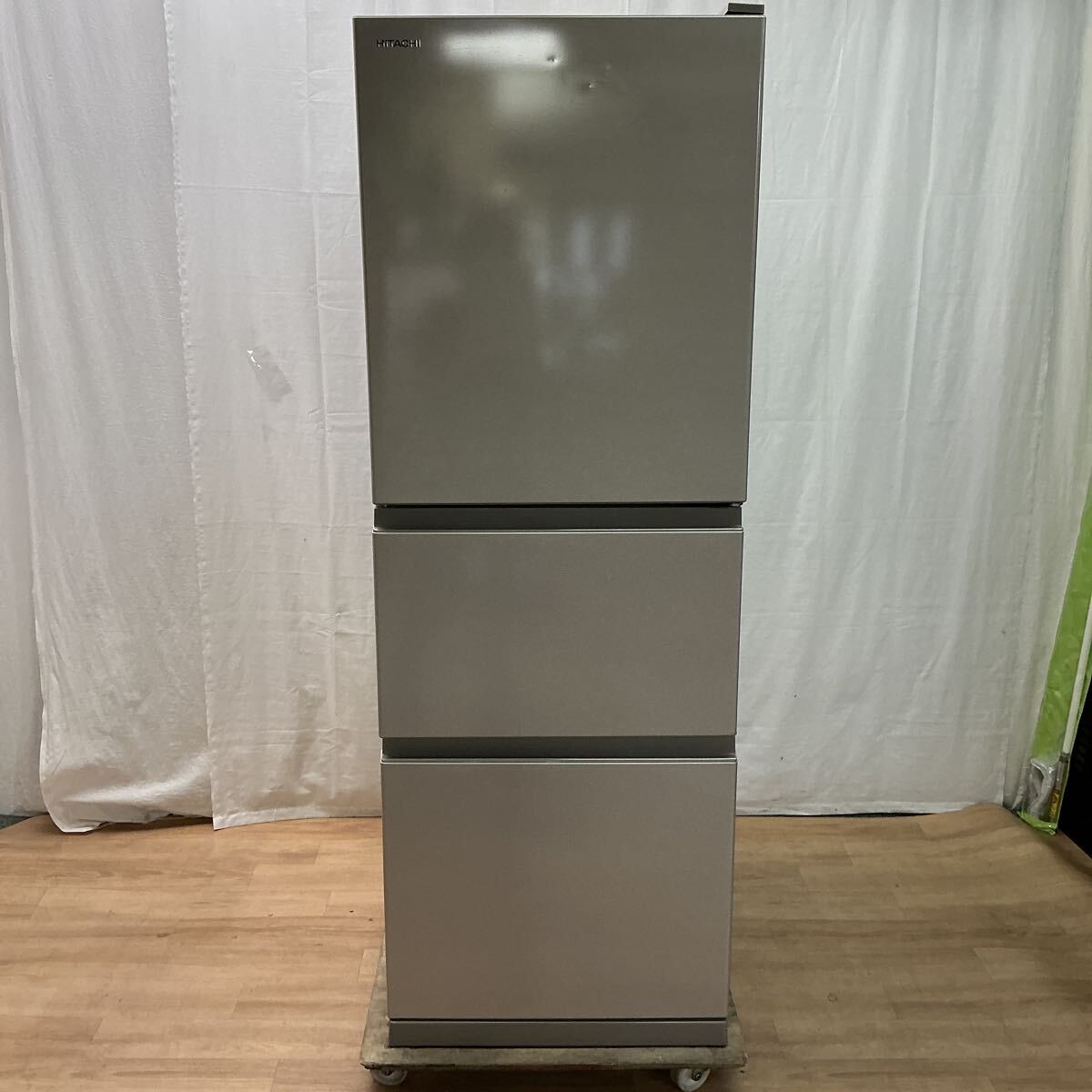 【LDC579】日立 冷蔵庫 R-27KV 2019年製 265L 3ドア 右開き ノンフロン冷凍冷蔵庫 グレー 動作品