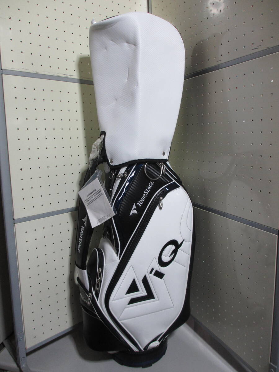 未使用保管品　TOURSTAGE/ツアーステージ　ViQ　キャディバッグ 2023年モデル７ホワイト ９型/3.9ｋｇ 47インチ対応 ゴルフバッグ カート型