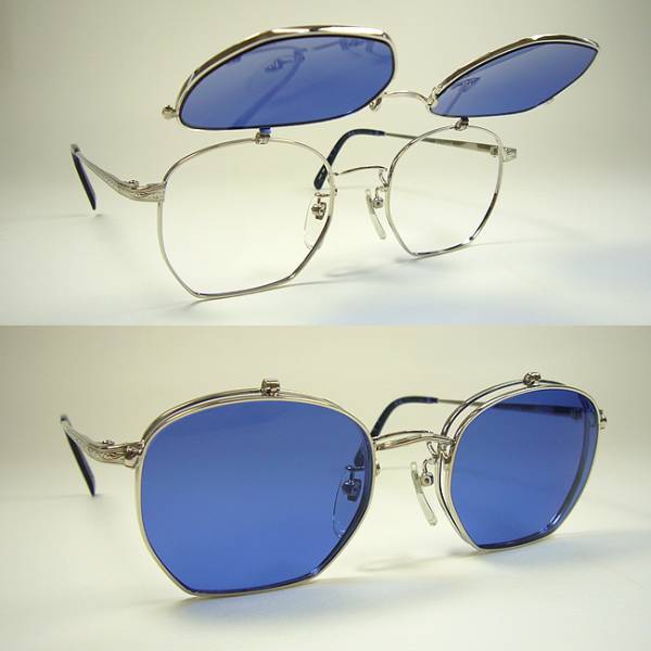 【眼鏡産地鯖江製】大き目の跳ね上げ眼鏡：花粉防止にもお勧めしたい一本：運転、釣り、登山などに【簡単操作でサングラス⇒メガネ】