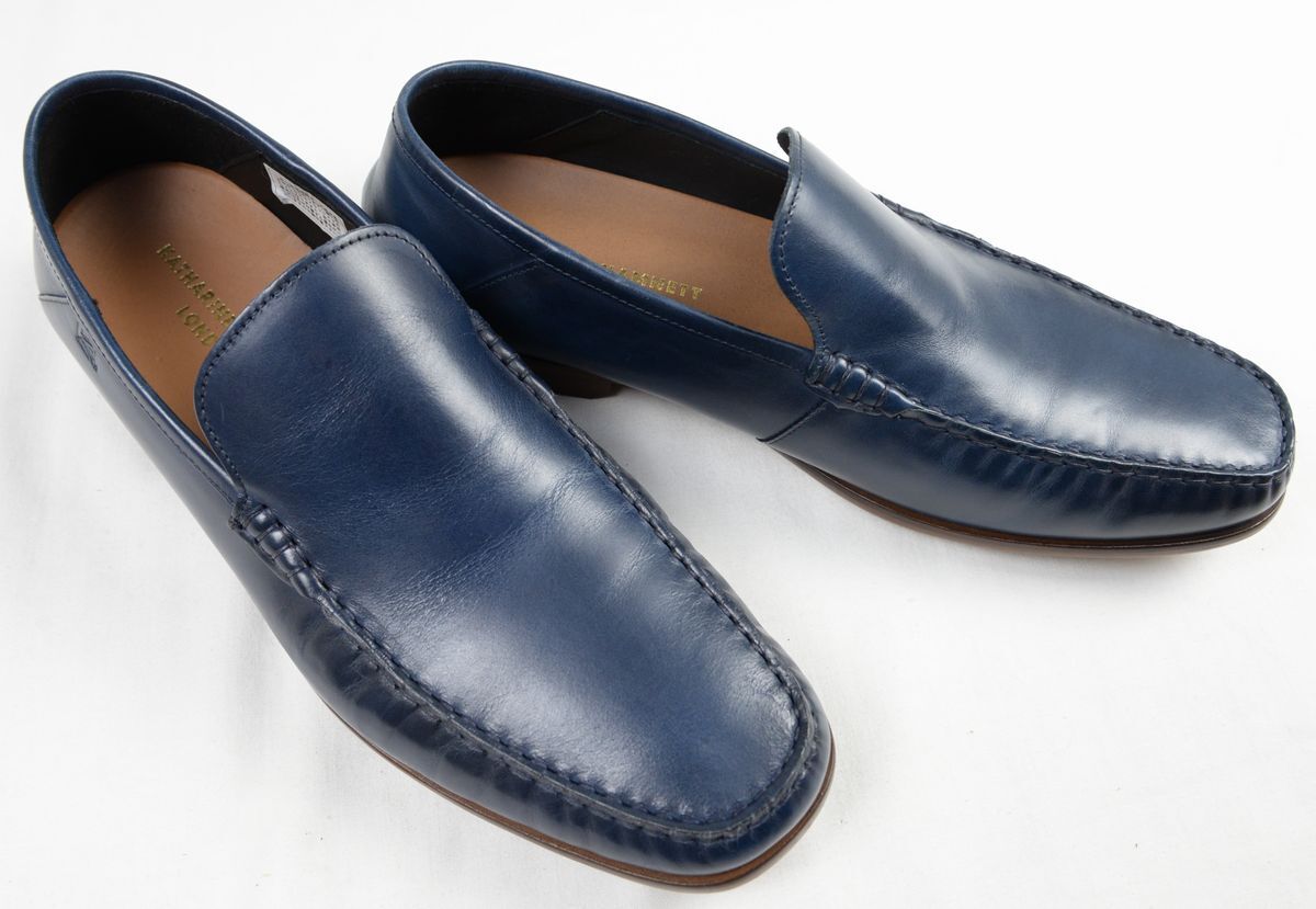 ●KATHARINE HAMNETT LONDONキャサリンハムネットローファー スリッポン(34029,27.0,ネイビー)新品