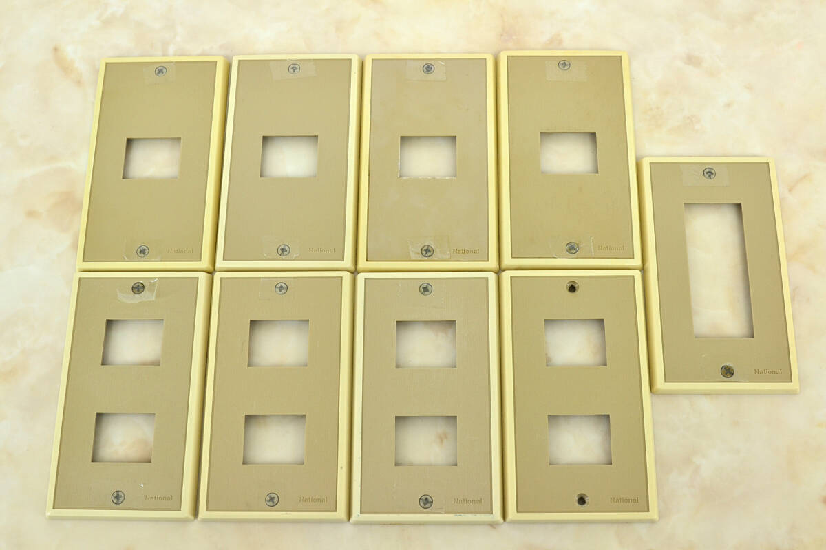 National 松下電工 フルカラー スイッチプレート コンセントカバー レトロ 9個　中古品 