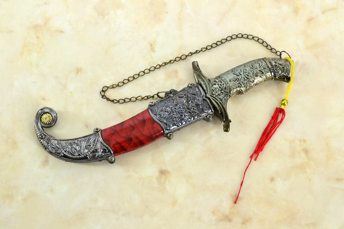 飾り物 モンゴル土産 馬頭刀 飾り刀　中古良品