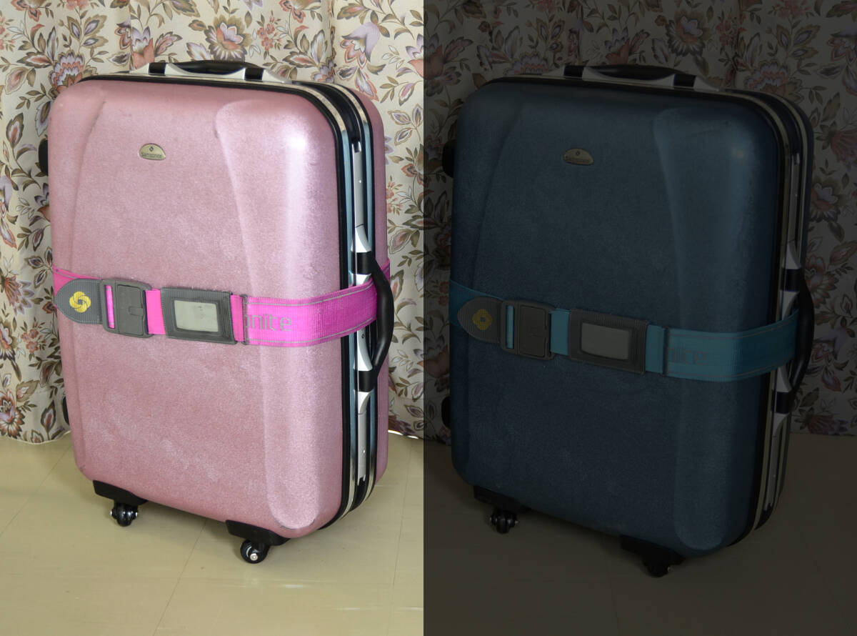 Samsonite サムソナイト ハードスーツケース 柔らかな光沢ピンク キャスター４個全て新品に交換済み 丈夫 クラシック 中古 