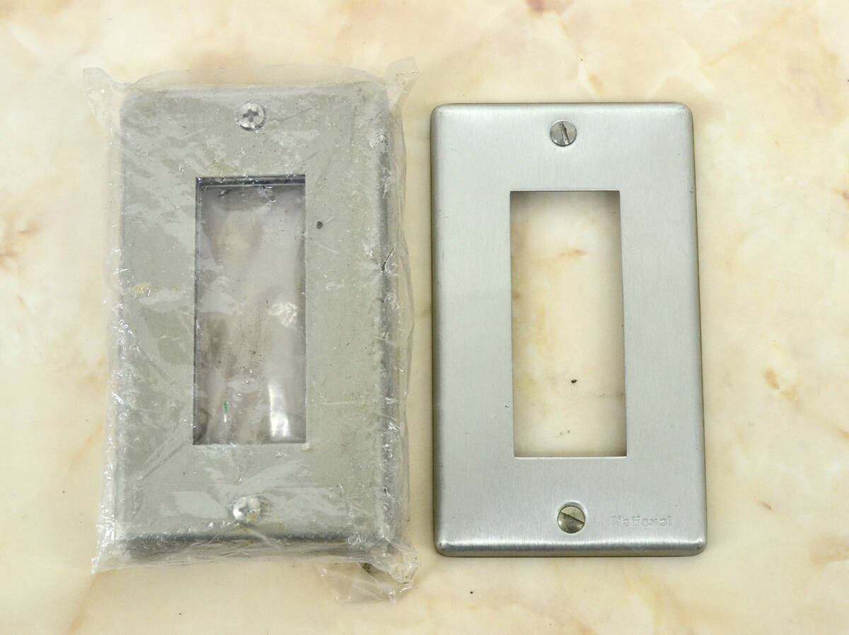 National Panasonic WN7503 フルコート加工 新金属プレート スイッチカバー コンセントカバー 4枚セット 新古品 