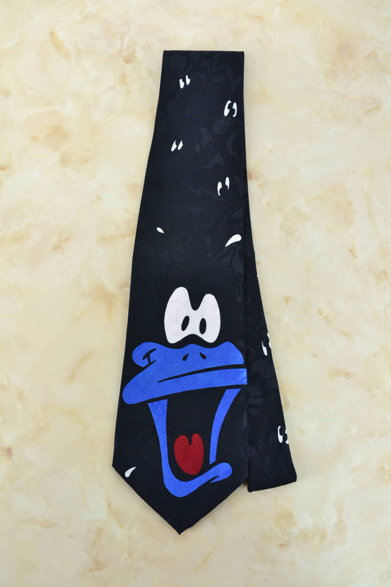 ルーニーテューンズ Looney Tunes ダフィーダック ネクタイ シルク中古良品 