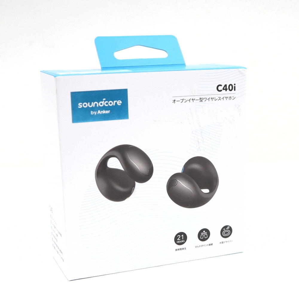 超美品 Anker/アンカー soundcore サウンドコア オープンイヤー型ワイヤレスイヤホン C40i ブラック [jgg]