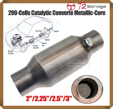 汎用 200セル メタル触媒コンバーター ステンレス製 スポーツキャタライザー 高性能 50mm/57mm/63.5mm/76mm