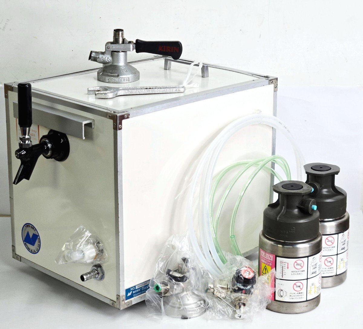 [動作未確認 現状品] ニットク 氷冷式ビールディスペンサー BS-10 電源不要 洗浄樽・各種ホース付 ビールサーバー イベント 祭り 屋台 (2)