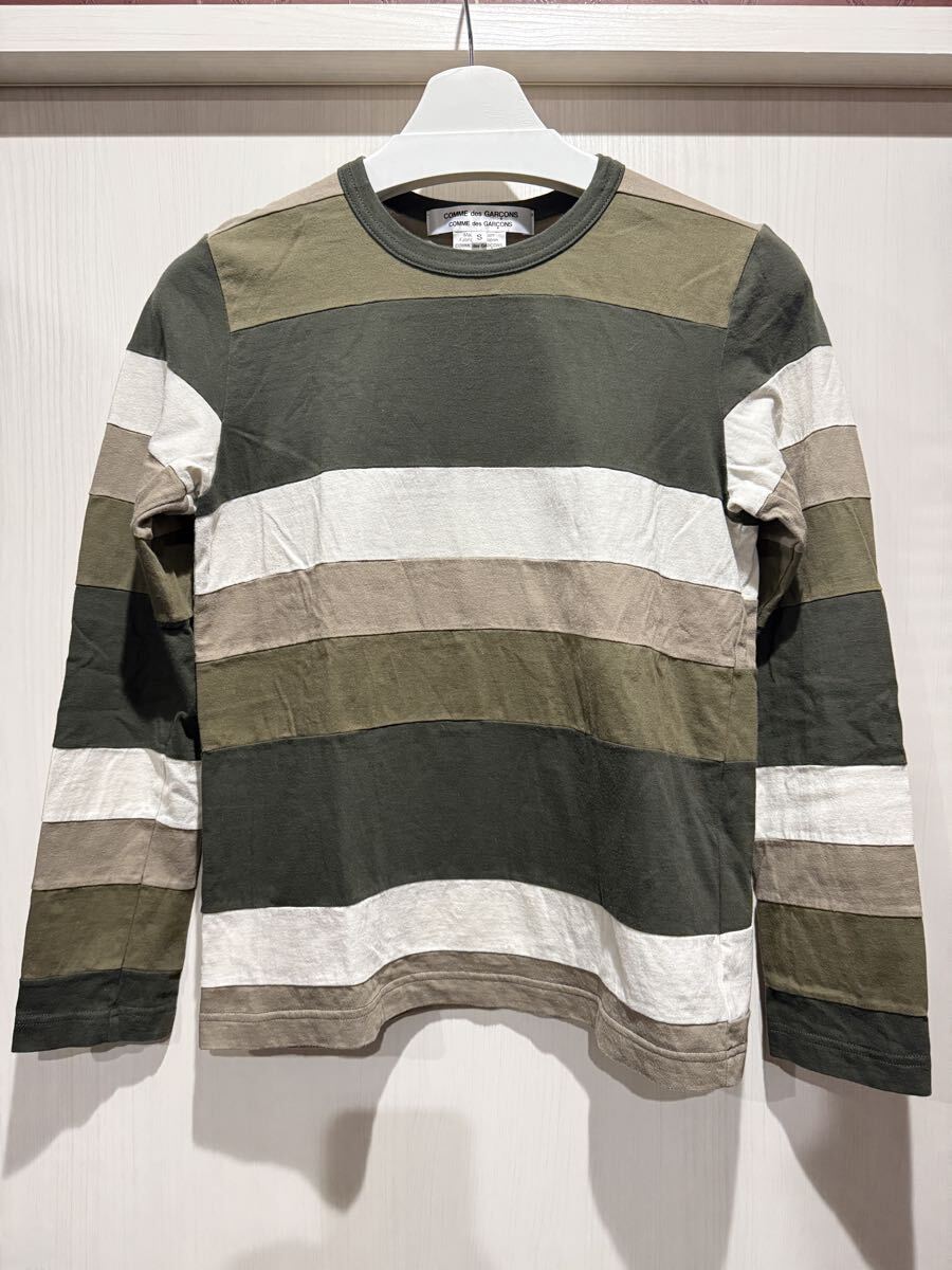 送料無料　中古品　COMME des GARONS コムデギャルソン　レディースボーダー柄長袖Tシャツ　サイズS 国内正規品　