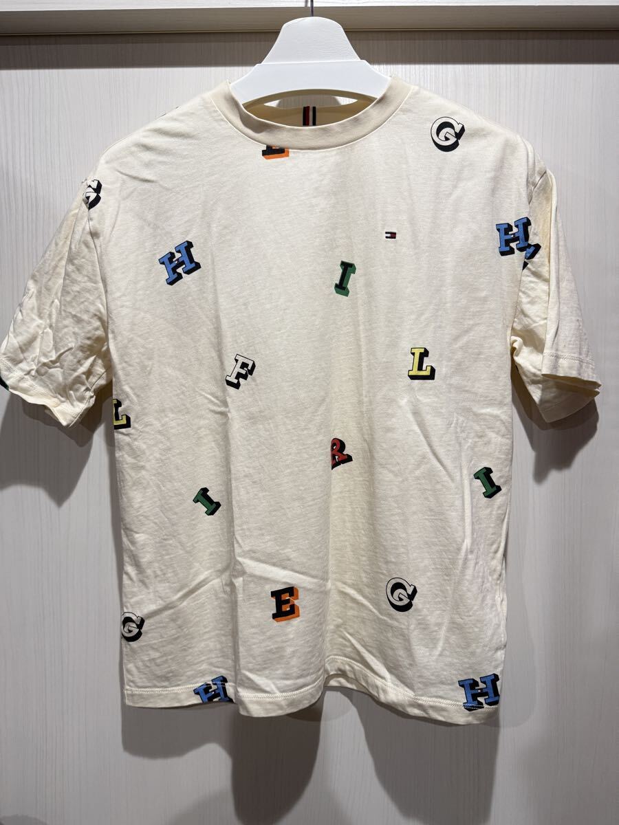 送料無料　中古品　 TOMMY HILFIGER キッズプリント半袖Tシャツ　国内正規品　サイズ164 生成系色　柄　