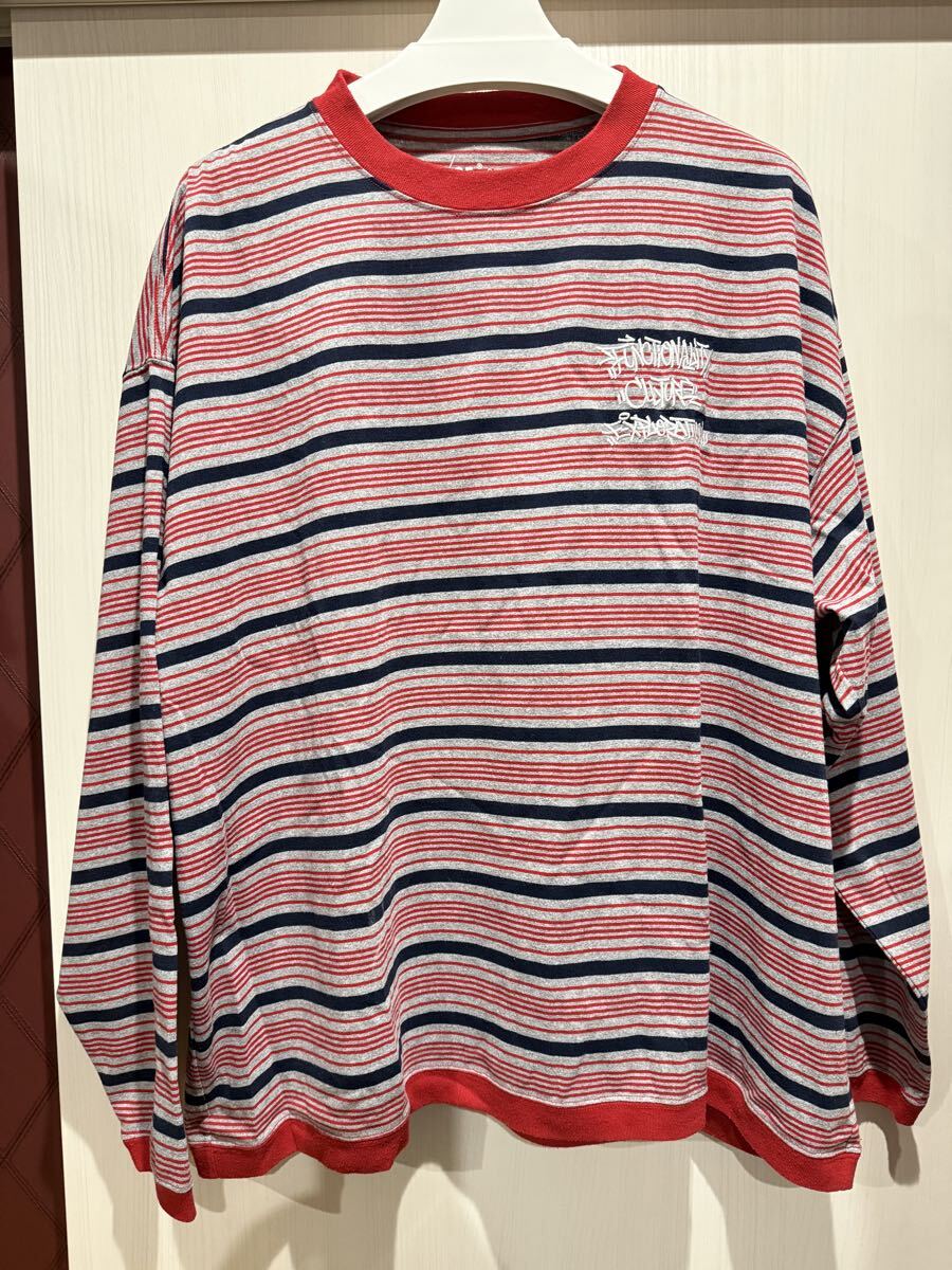 送料無料　中古品　F／CE エフシーイー　メンズボーダー柄長袖Tシャツ　 赤系色　 カットソー　国内正規品　L