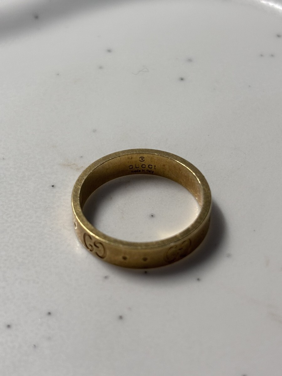 正規 GUCCI グッチ GGロゴ リング ゴールド 約9号 箱なし【3-2-5】