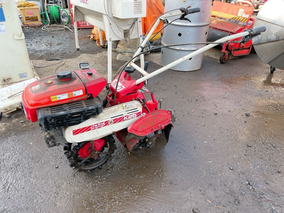 ジャンク/不動 Robin ロビン 耕運機 K25 ポッケ ヘルパー号 歩行型 農用 トラクター 耕耘機 耕うん機 管理機 農機具 茨城県 0414え5 I外 西