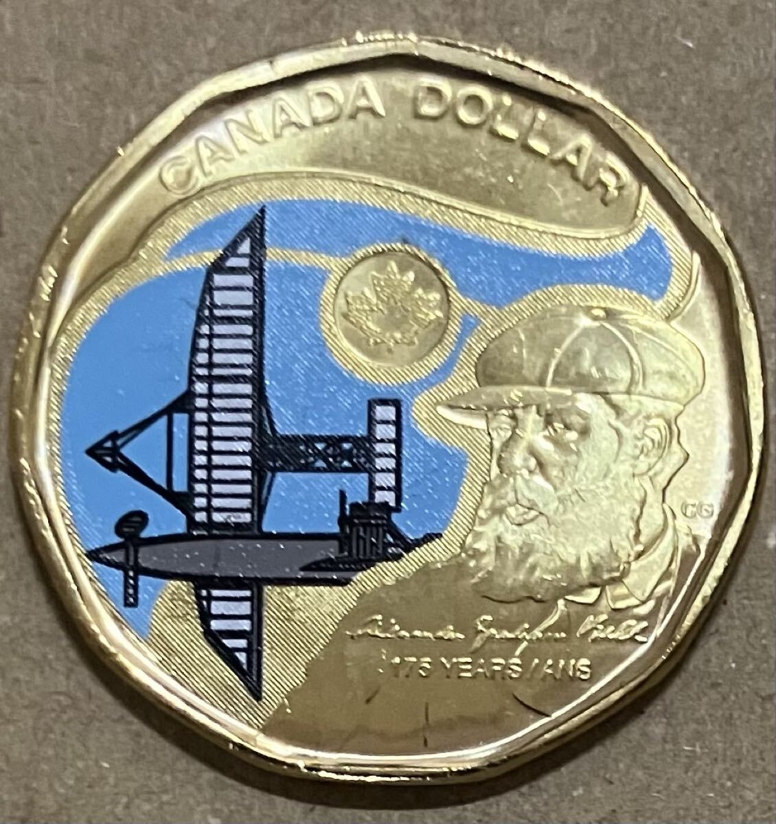 カナダ　1ドル　2022年　アレクサンダー・グラハム・ベル生誕175年　外国コイン　外国硬貨　カナダコイン　カラーコイン　