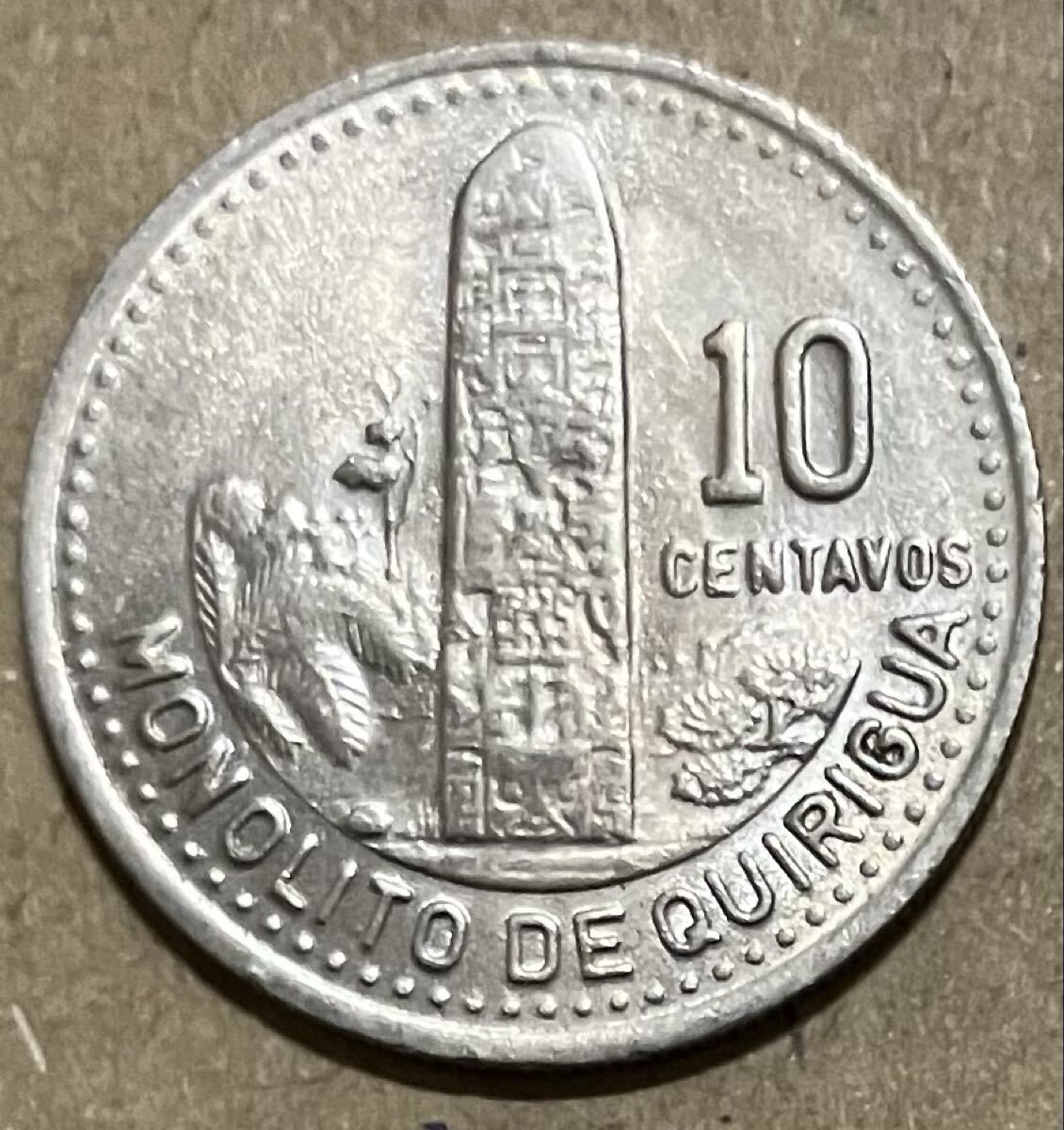 j グアテマラ　10センタボ　1989年　外国コイン　外国硬貨　グアテマラコイン　