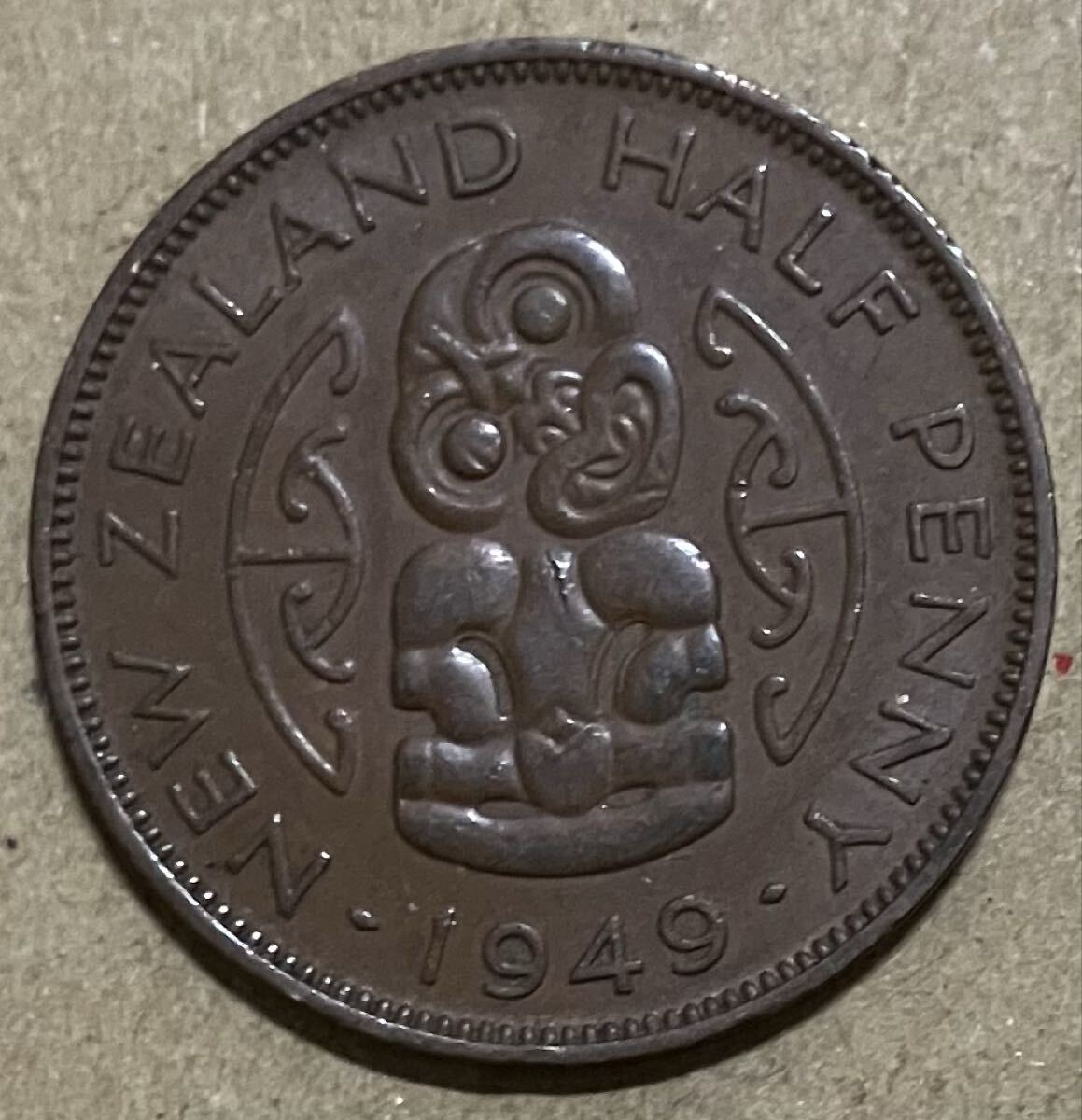 j ニュージーランド　ハーフペニー　1949年　外国コイン　外国古銭　外国硬貨　ニュージーランドコイン