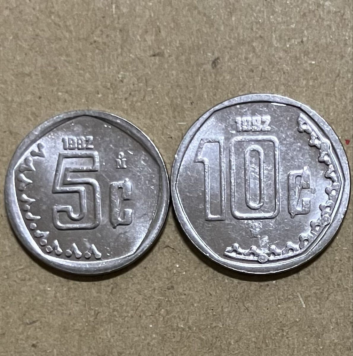 j メキシコ　5センタボ　10センタボ　2枚セット　外国コイン　外国硬貨　メキシココイン